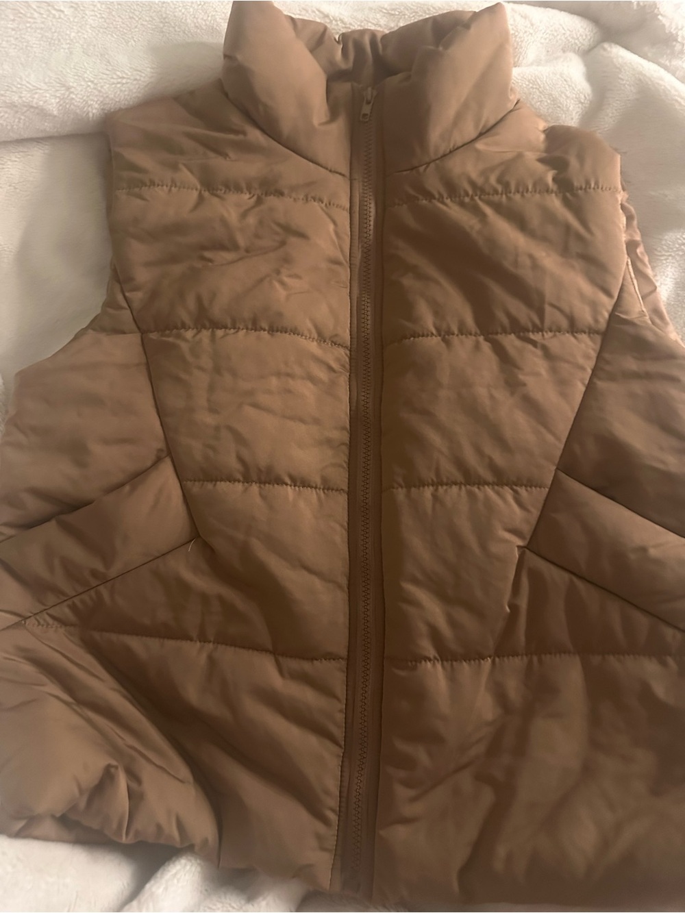 SHEIN Tan Quilted Puffer Vest